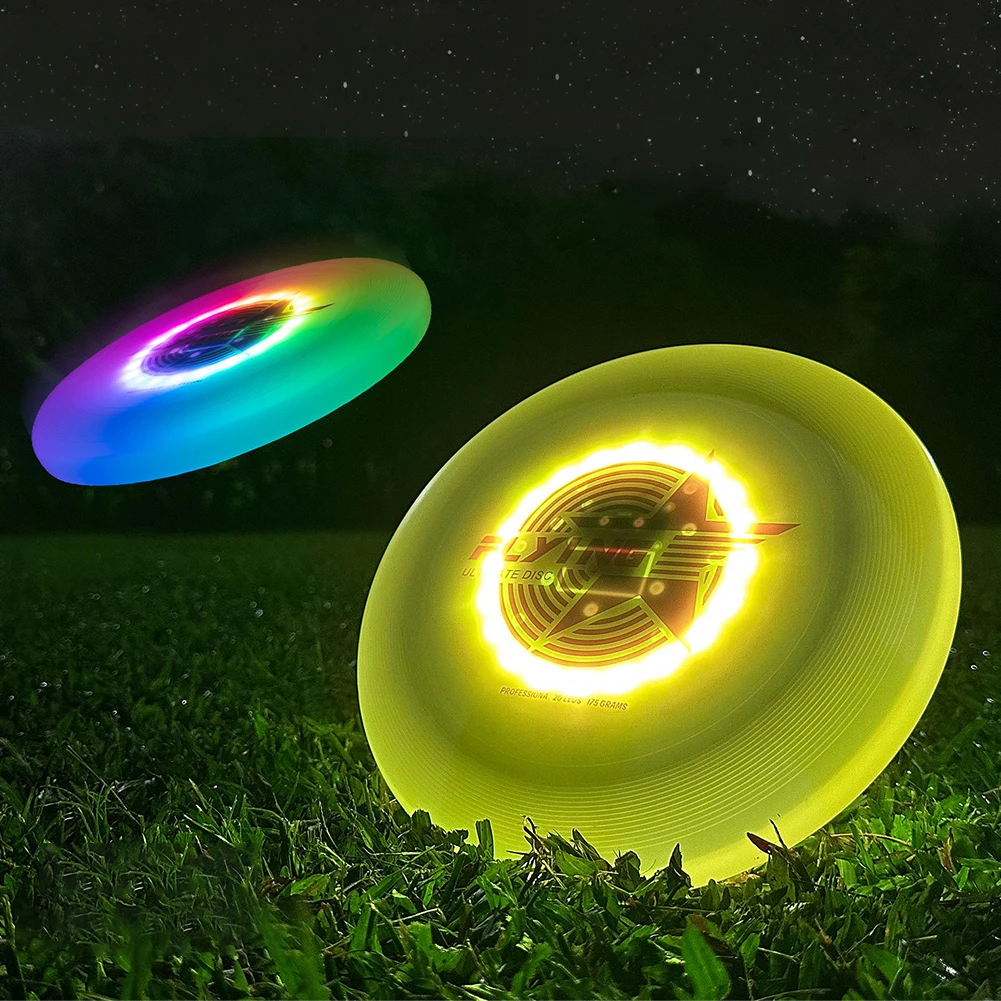 LED Flying Disc 20LED Ultimate Flying Saucer Waterproof Professional Ultimate Disc 175g for Competitions Team Outdoor Toy