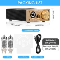Nobsound U10 Mini Vacuum Tube Preamplifier HiFi Desktop 3.5/6.35mm Headphone Amplifier for Home Speaker 6