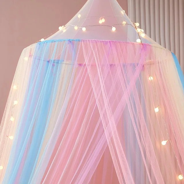 Moustiquaire arc-en-ciel en forme de dôme, rideau de lit de taille universelle, tente de jeu, filet de lit suspendu pour Grils, maison adulte, fête de Camping en plein air 5