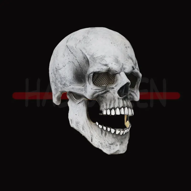 

Halloween Mask Latex Full Head Skull Mask Horror Moveable Mouth Jaw Halloween Cosplay Party Props Costume Masquerade Masks