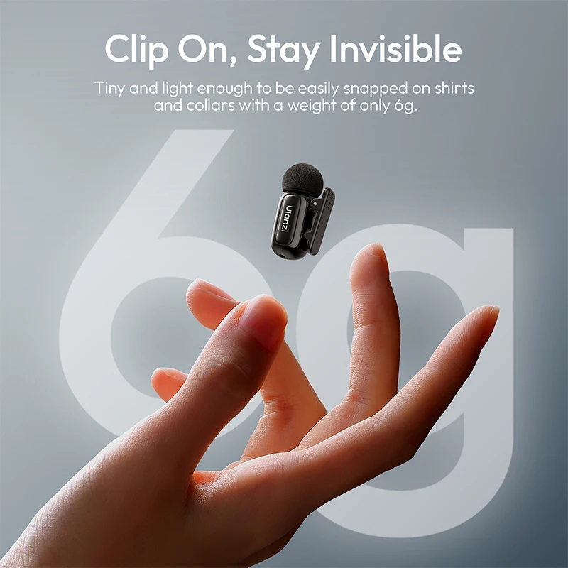 Ulanzi A200 Mini Mic 48kHz/24bit 100m Wireless Range SNR 75dB for Livestreaming Street Interviews Vlogging Wedding Videography