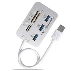 USB 3.0 Hub with Multi - Card Reader and Charging Adapter (White As Photo)