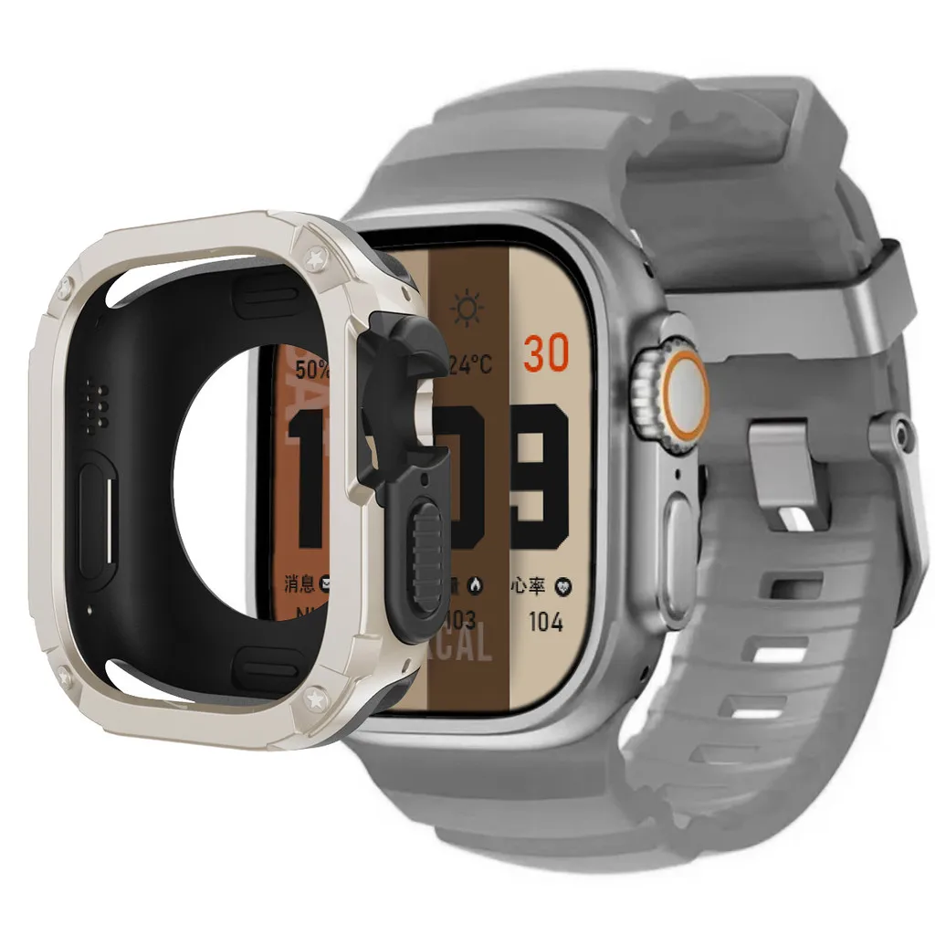 Sport Silicone Strap with TPU+PC Protective Bumper Case