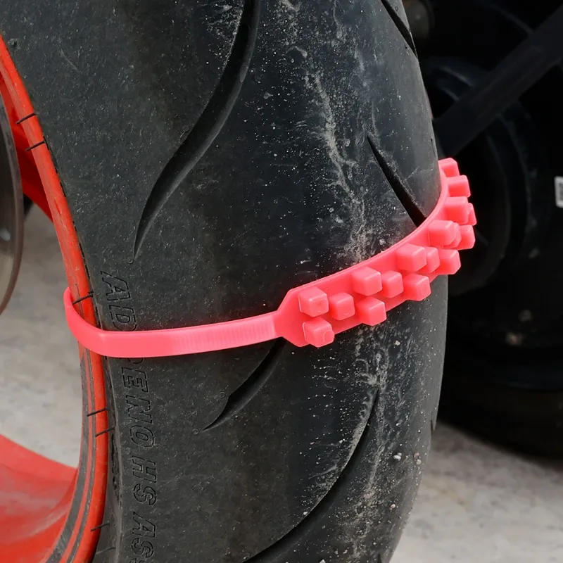 Anti-Skid Snow Chains for Motorcycles Bicycles Car Winter Tire Wheels Non-slip Cable Ties Motorbike Emergency Tire Chain Tools