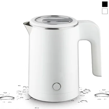 Small Electric Kettles Stainless Steel for Boiling Water, 0.5L Travel Mini Hot Water Boiler Heater, Double Wall Portable Teapot