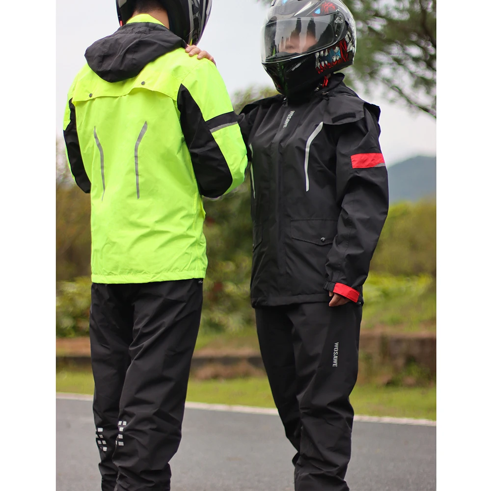 WOSAWE-chubasquero para motocicleta para hombre y mujer, traje de chaqueta  para Moto, ropa de lluvia para exteriores, mono, abrigo impermeable -  AliExpress