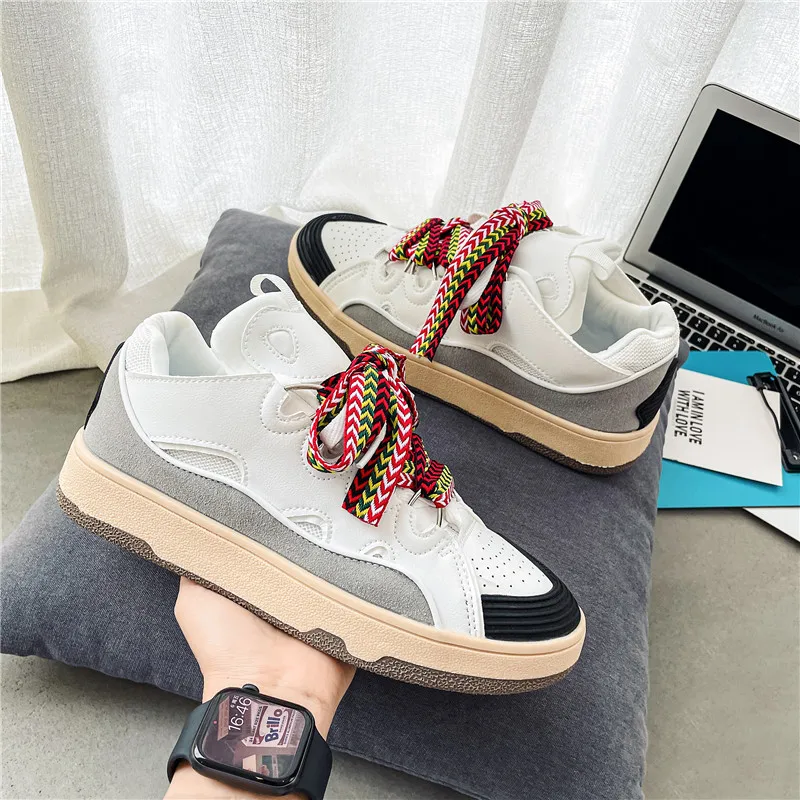 Wide lace dad shoes for men new trendy shoes, thick soled casual shoes, summer breathable sports shoes for men, trendy