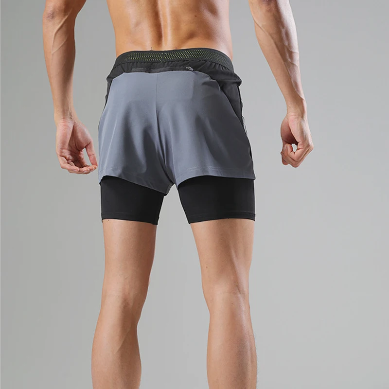 2024 Summer Men Fashion Patchwork Pocket Slim Sports Running Gym Quick Drying Short Pants Male Training Marathon Athletic Shorts