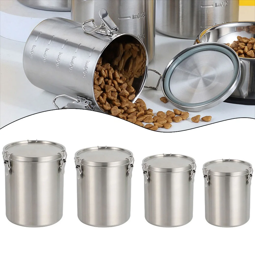 

520/1000/1600/2500ml Stainless Steel Tanks Sealed Pasta Fruit Cereal Multigrain Tea Coffee Kitchen Food Storage Containers