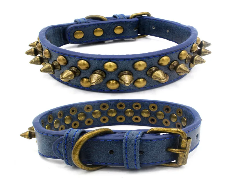 Dog Collars vintage High Quality Bronze Rivet Pet Collar Cool Dog Collar Freely Adjust The Size 8 Style Choices Strong And Powerful Dog Accessories dog leashes