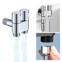 Mini Multi-Function Faucet Brass 1 Into 2 Out Dual Control Washing Machine Chrome Tap For Washing Machine And Toilet 1
