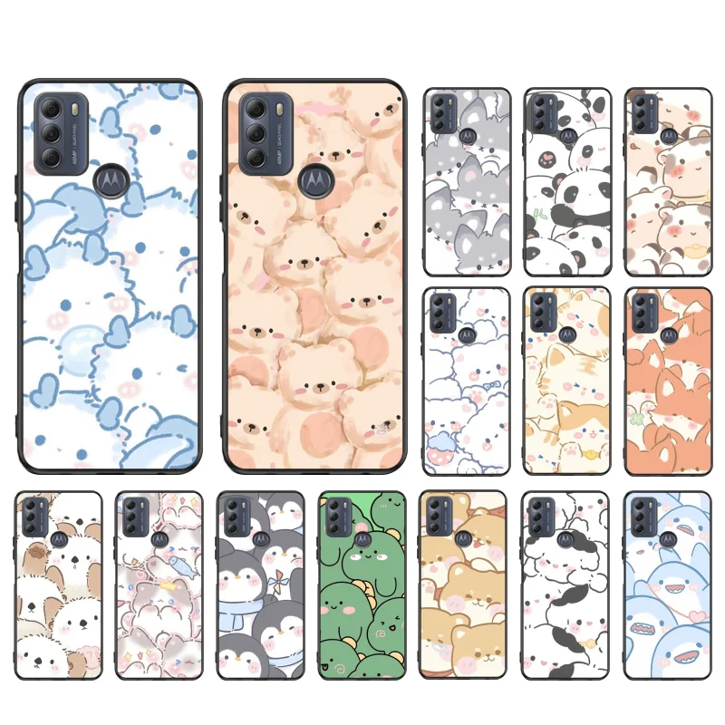 Cartoon Cute Baby Animal Dog Panda Case Per Moto E32 E32S E20 E40 E7 Plus Edge 40 30 Ultra Neo 20 Lite G13 G9Plus Gpure Gstylus