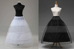 White/Black 3 Hoop Bridal Ball Gown Crinoline Petticoat Skirt Slip