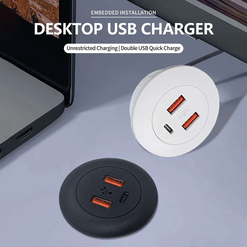 내장형 데스크탑 멀티 포트 USB2.0-USB TYPE-C 충전 커넥터 연장 코드 숨겨진 고속 충전 케이블Hot