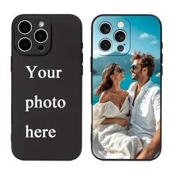 Personalized Shockproof Phone Case with Custom Photo Design - iPhone 15 (Black)