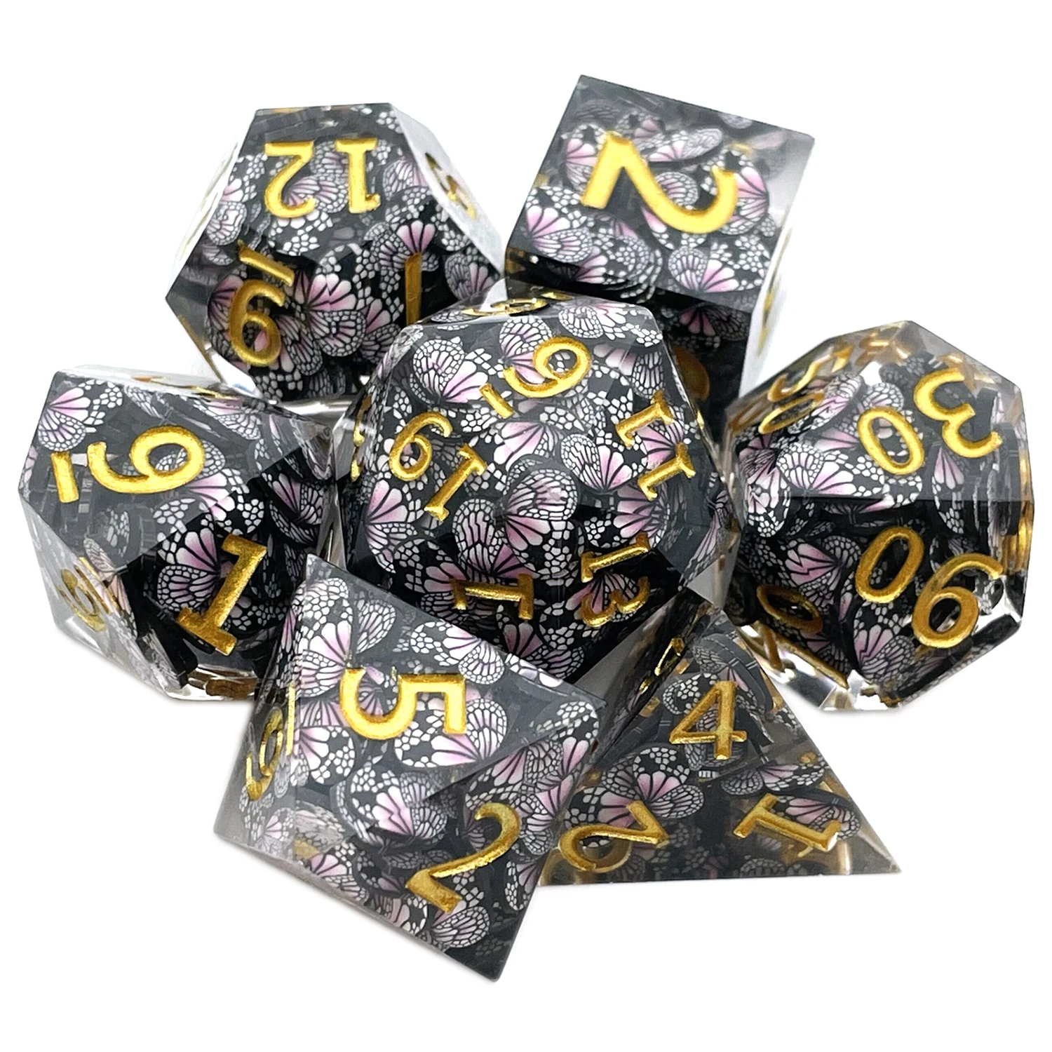 Dice Set Solid Polyhedral Dice for Role Playing Resin Dragon Scale D Rpg Rol Pathfinder Board Game 7PCs
