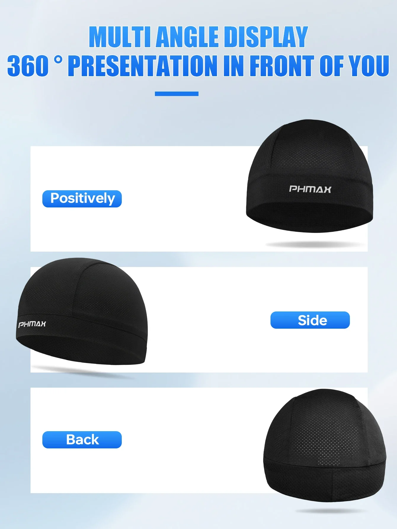 PHMAX Ice Silk Fahrradkappe Mesh Atmungsaktive Ice Cool Sportkappe Sonnenschutz Fahrradkappe Fahrradmaske Sport Stirnband – Detail 9