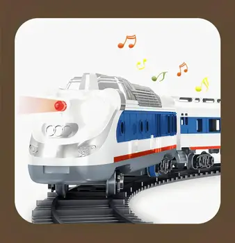 Classic Train Railway Set Children Electric High-speed Rail Track Trains Lights for Model Toys LED Sound Gift Kids Music 1