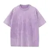 Summer 230g Retro Heavyweight Pure Cotton Round Neck T-shirt Custom Washed Loose Short Sleeved Oversize Men Top 5