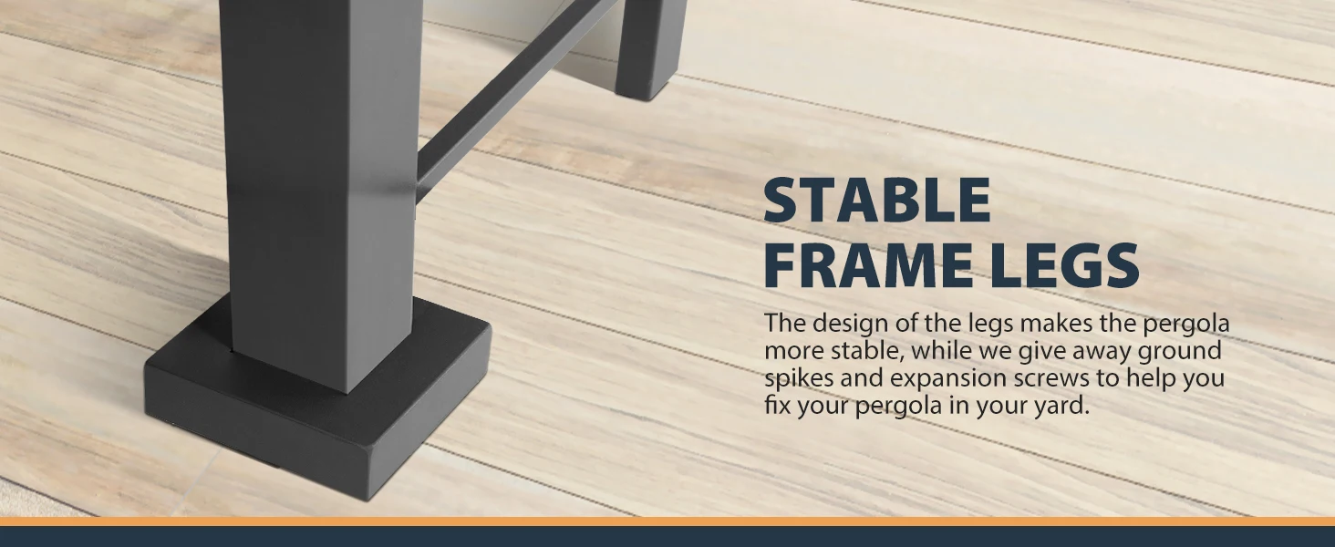 Aluminum Pergola Shade with stable frame legs