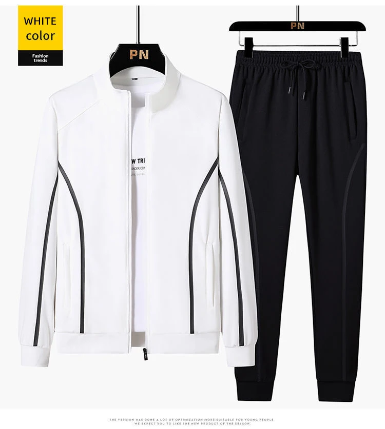 mens shorts and t shirt set Men's Tracksuit 2022 Spring Casual Jogging Sets Men Zipper Cardigan Jacket 2Pcs+Sweatpant Fitness Gyms Brand Male Sportswear mens lounge wear