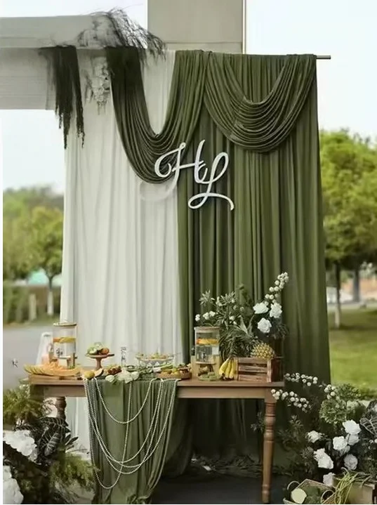 Elegant Green Chiffon Georgette Fabric for DIY Fashion & Decorations