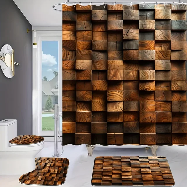 Wooden Block Bathroom Set 4