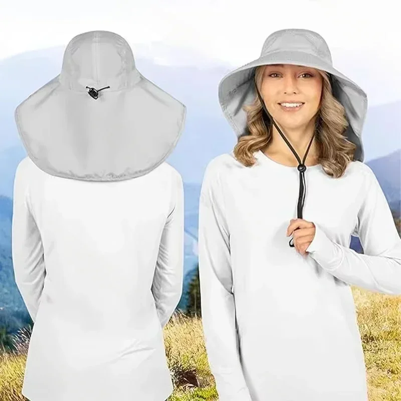1/2/4PCS Sun Protection Bucket Hat for Men Wide Brim Fishing Cap with Neck Shade Face Flap Lightweight Summer Hiking Camping