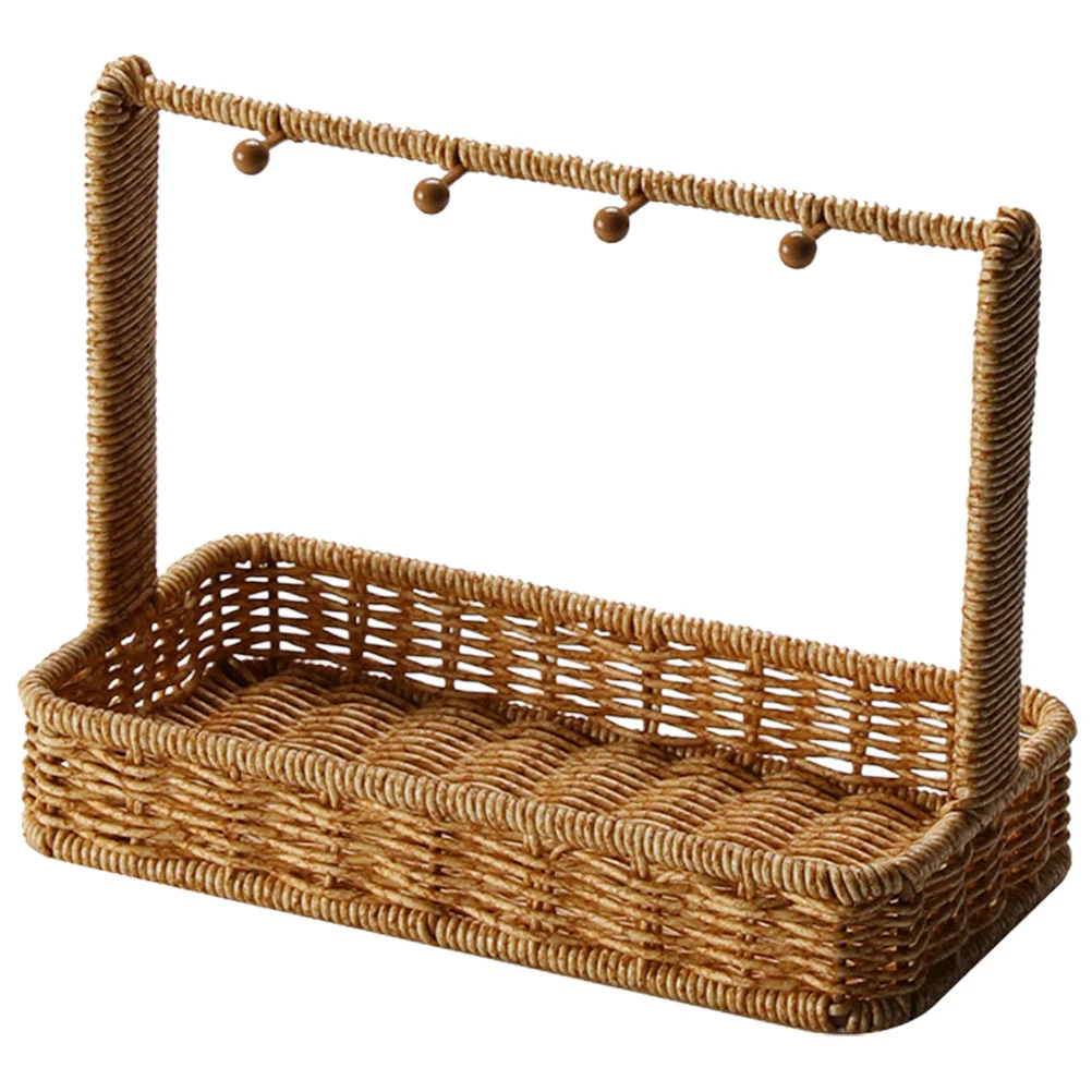 

Storage Box Home Gifts for Family Woven Container Basket Baskets Keys Tabletop Rattan Gum Weave