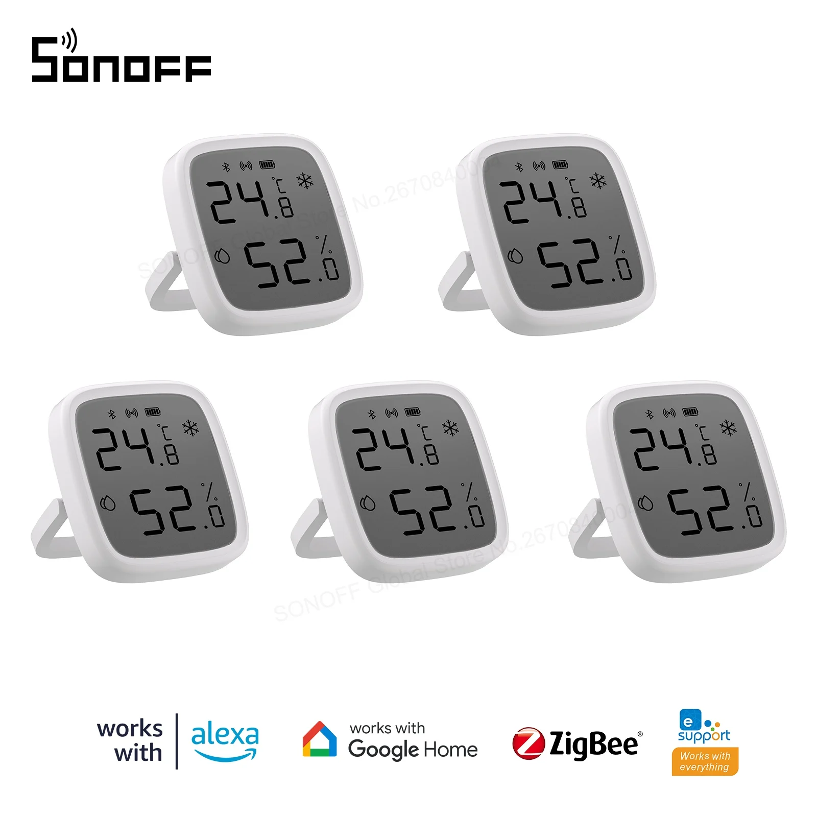 

1-10PCS SONOFF SNZB-02D Zigbee Temperature Humidity Sensor Smart Home Automation Real-time Monitor, Alexa Google Home Ewelink