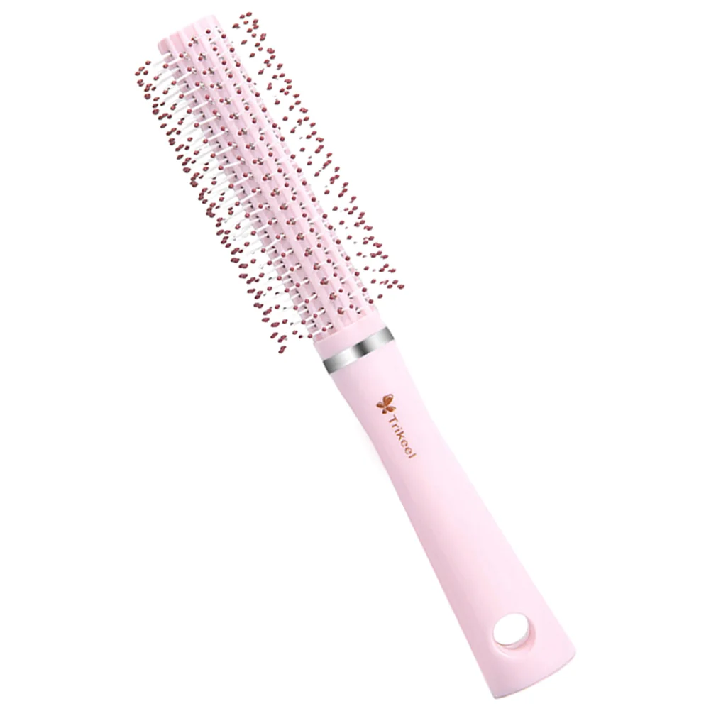 Round Hair Brush Portable for Women Roller Bangs Comb Styling Blow-drying Pink Curling Short and Women's