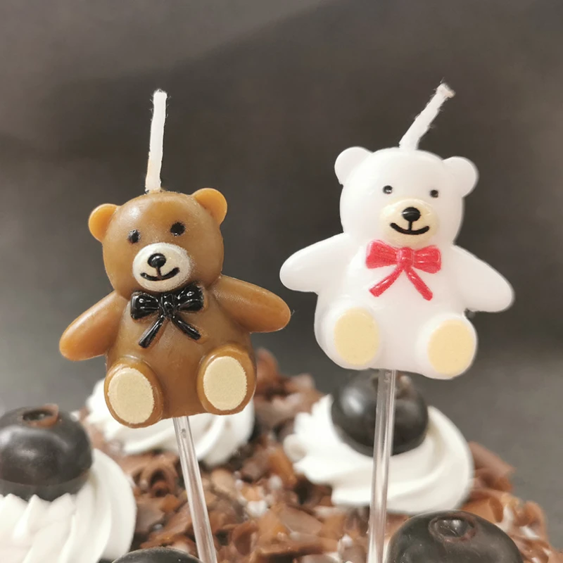 

Birthday Cute Candle Children's Creative Cartoon Bear Shape Candle Cake Atmosphere Decoration Decorative Arts Crafts Atmosphere
