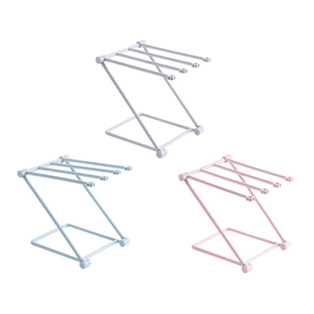

3pcs Foldable Towel Hanging Rack Vertical Dish Cloth Stand Organizer for Kitchen Bathroom Home (Mixed Colors)