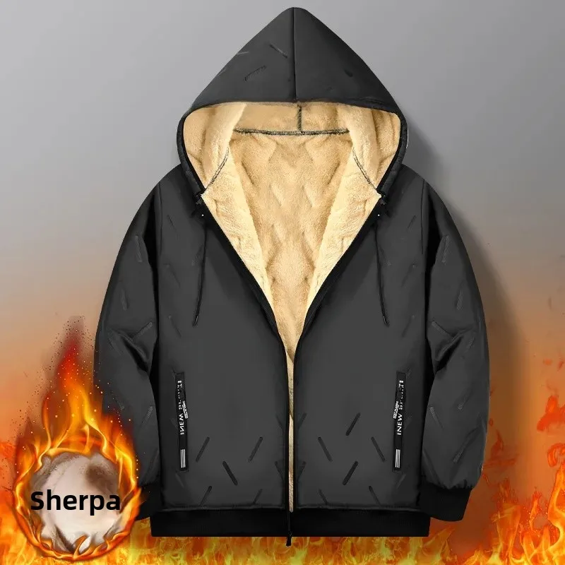 [Cotton-padded one-piece] black coat