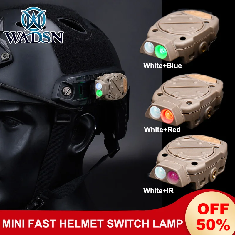 WADSN Mini Helmet Light Tactical White Green Red IR Signal Flashlight  Outdoor Wargame Military Survival Lights Fit 20mm Rails - AliExpress