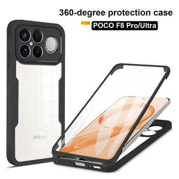360 Custodia protettiva per tutto il corpo per POCO F8 Pro Cover Protettore per schermo incorporato Paraurti morbido Doppio lato Mi POCO F8 Ultra Custodia per telefono