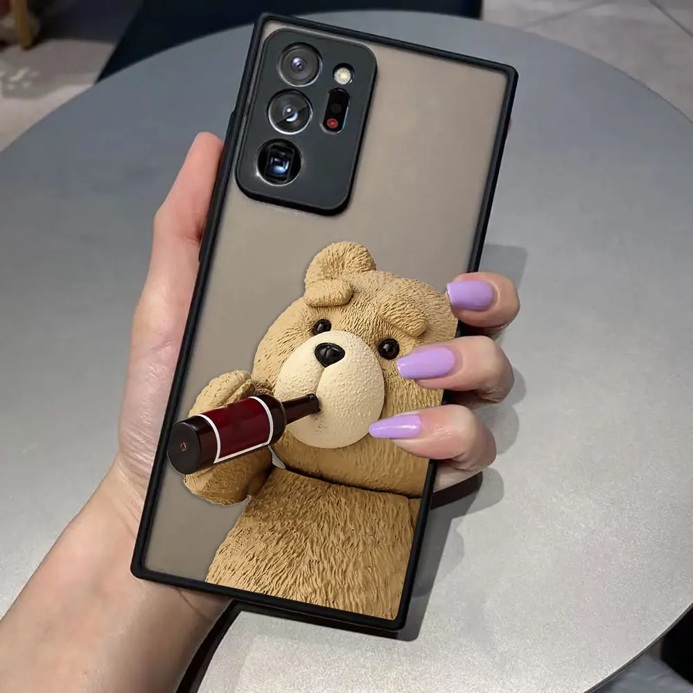 thumbnail image 1 of Matte Case for Samsung Galaxy NOTE 20 10 9 8 A13 A12 A10 A11 7 A04E A04 A03S A02 5G ULTRA Plus Case Naughty T-Teddy Bear Couple, 1 of 5