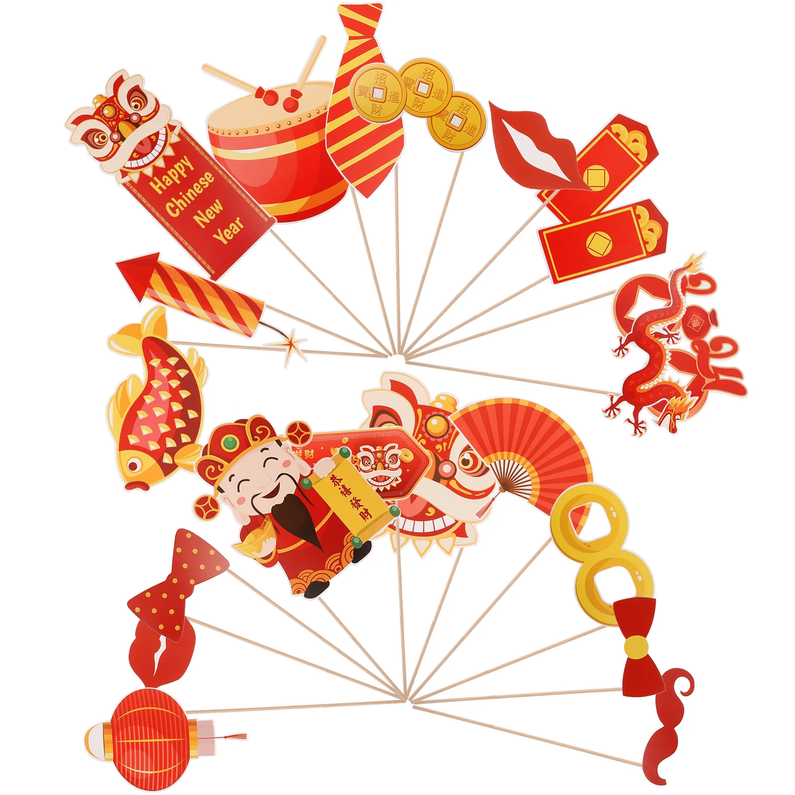 

1 Set of New Year Party Hand-held Photo Props DIY Party Paper Taking Props Party Supplies