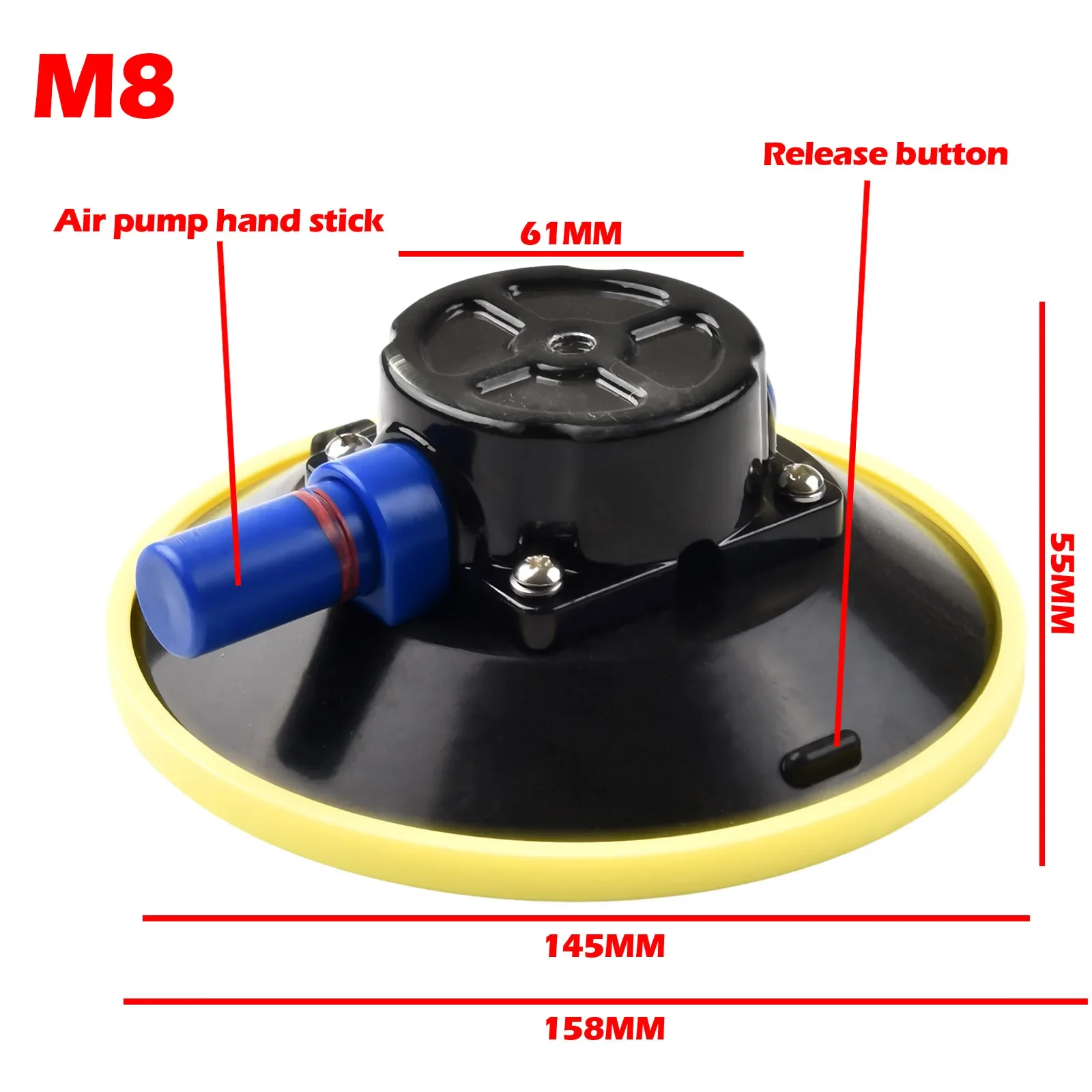 6 Inch Vacuum Suction Cups Mount Base Hand Pump Glass Sucker Auto Repair Tools Up To 70 Lbs Glass Metal Useful Lifting Tool