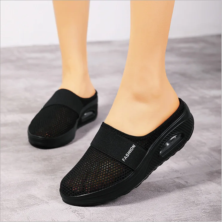 

Wedge Sneakers Shoes Mesh Women Vulcanize Shoes For Women Female Slides Shoes Ladies Orthopedic Walking Slippers Cushion Sandals