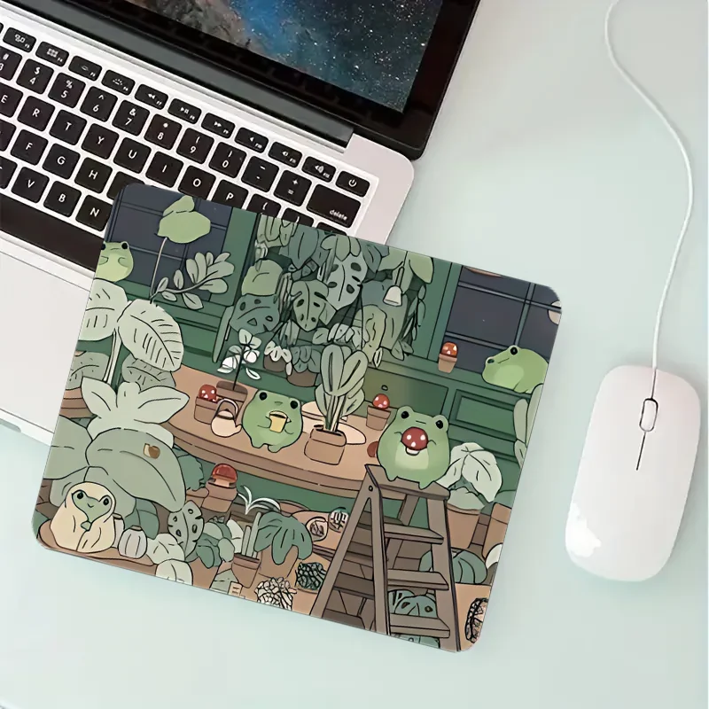 Cute frog green mousepad, Big Game mousepad Multi-size keyboard table mat, 35.43x15.74 inches, 2mm non-slip rubber base mousepad 3