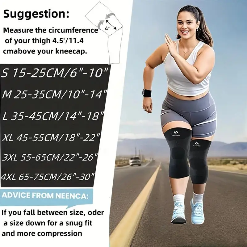 1Pair Oversized Knee Brace Obese Individuals Running Jumping Heavy-Duty Knee Support Wrap Anti-slip Arthritis Relief Knee Sleeve