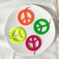 Voikukka Jewelry 2022 New Product Acrylic Pendant Anti War Logo Peace Pattern Fashion Dangle Earrings For Women Gifts 1