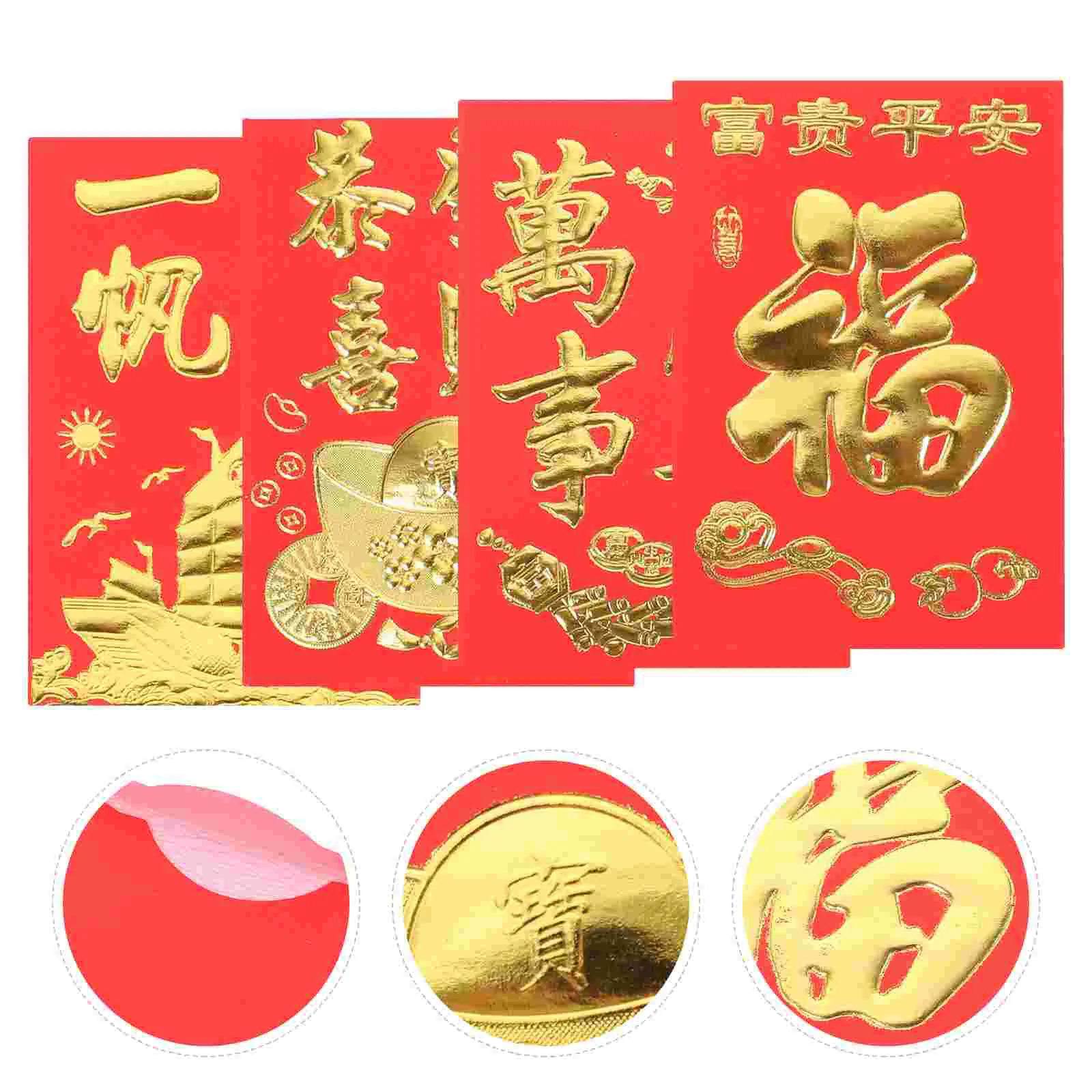 

160Pcs Chinese New Year Red Envelopes Spring HongBao Money Pocket Paper Red Packet Spring Festival Money pouches Dragon