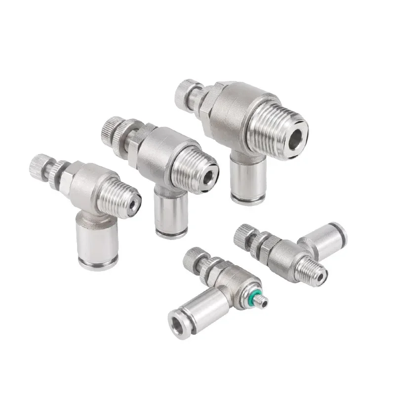 

304 stainless steel pneumatic air pipe joint speed control one-way flow limiting cylinder throttle valve SL6-01/8-02/10-03
