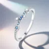 CYCUFF Original Design 925 Sterling Silver Blue Gradient Zircon Star Closed Rings For Women Wedding Engagement Silver Gifts 5
