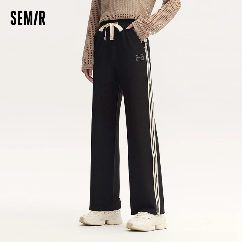 Semir Casual Pants Women Color-Blocked Straight Pants Leg-Lengthening And Simple Trendy Summer Textured Long