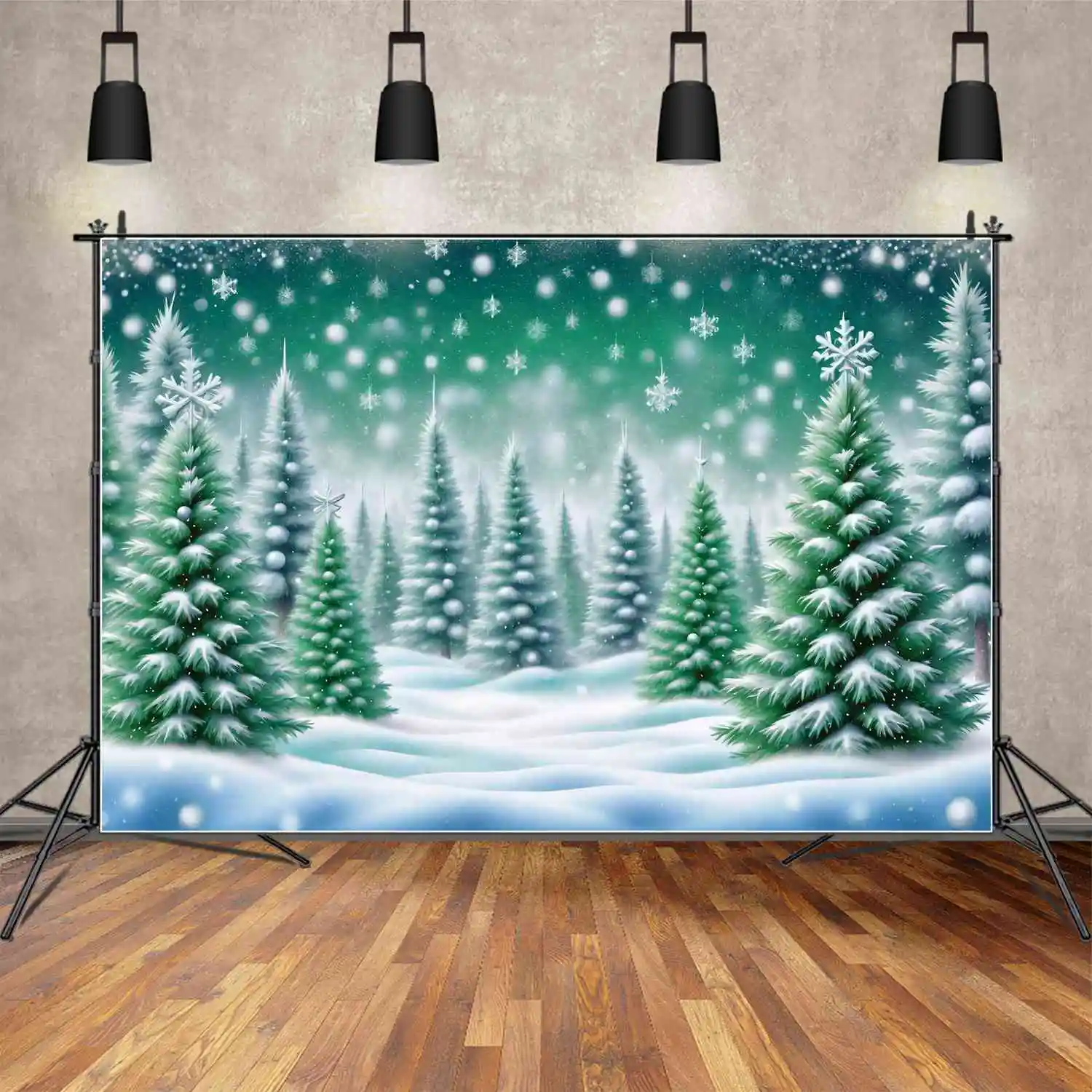 

Задний фон MOON.QG рождественские зеленые сосновые деревья лес Снежинка задний фон для фотосъемки шар гирлянда фотоэлемент Декор реквизит
