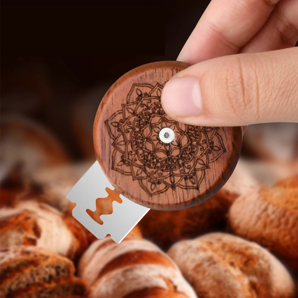 Bread Bakery Lame Tools Wooden Scraper Bread Knife/Slicer/Cutter Dough bakery stone Scoring Lame with Blades Arc Curved Knife baking tool baking accessories