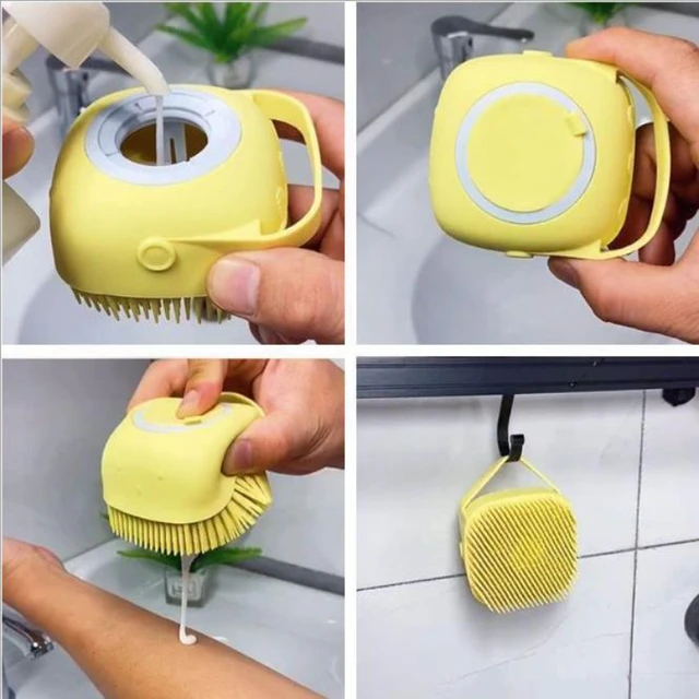편안한 목욕에 필수적인 다목적 후크가 달린 실리콘 목욕 브러시
